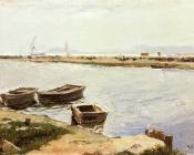 华金索罗利亚巴斯蒂达 - Three Boats By A Shore